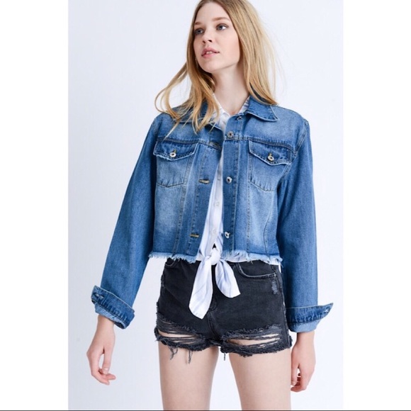 Frayed Hem Denim Jacket - Picture 3 of 8